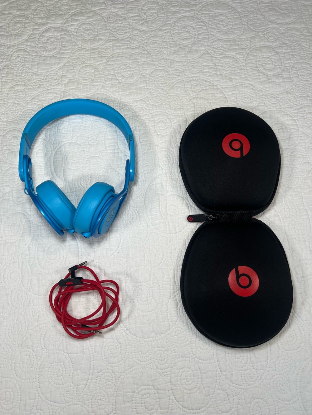 Beats by Dr. Dre Mixr Wired DJ Headphones Blue David Guetta VGC Case Cable